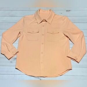 Women's Peach Button Shacket Large - New Without Tags